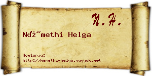 Némethi Helga névjegykártya